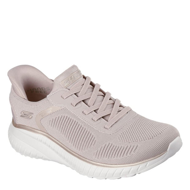 Natural/Gold - Skechers - Womens Engineered Knitted Bungee Slip-On Runners
