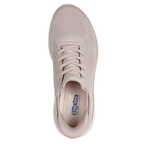 Natural/Gold - Skechers - Womens Engineered Knitted Bungee Slip-On Runners