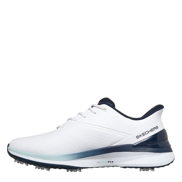 White/Navy - Skechers - Men's Blade Tour Spiked Golf Shoes