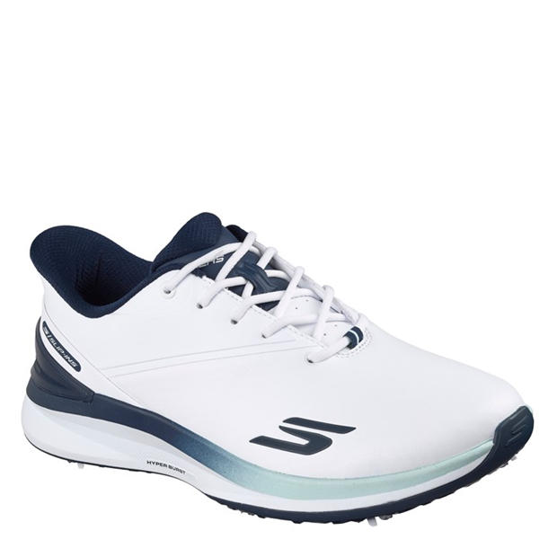 White/Navy - Skechers - Men's Blade Tour Spiked Golf Shoes