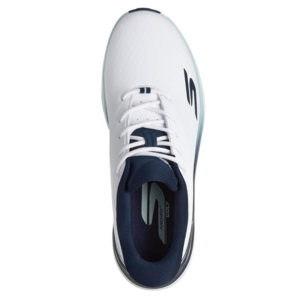 White/Navy - Skechers - Men's Blade Tour Spiked Golf Shoes