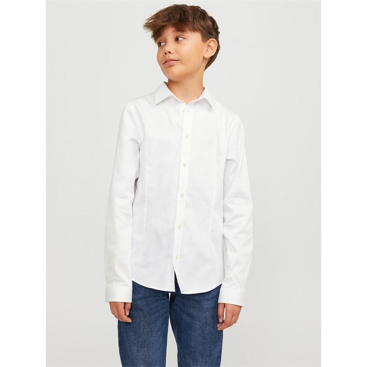 Jack And Jones Boys White Kids' Long-Sleeve Plain Shirt in Size 9 - 10 Years, Sports Direct