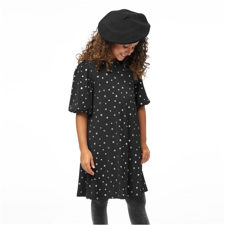 Biba Girls Black  Puff Sleeve Dress in Size L, Sports Direct