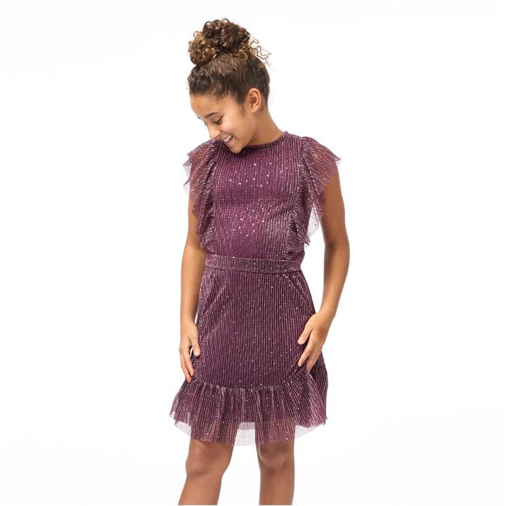 Biba Girls Pink  Plisse Dress in Size 13 - 14 Years, Sports Direct