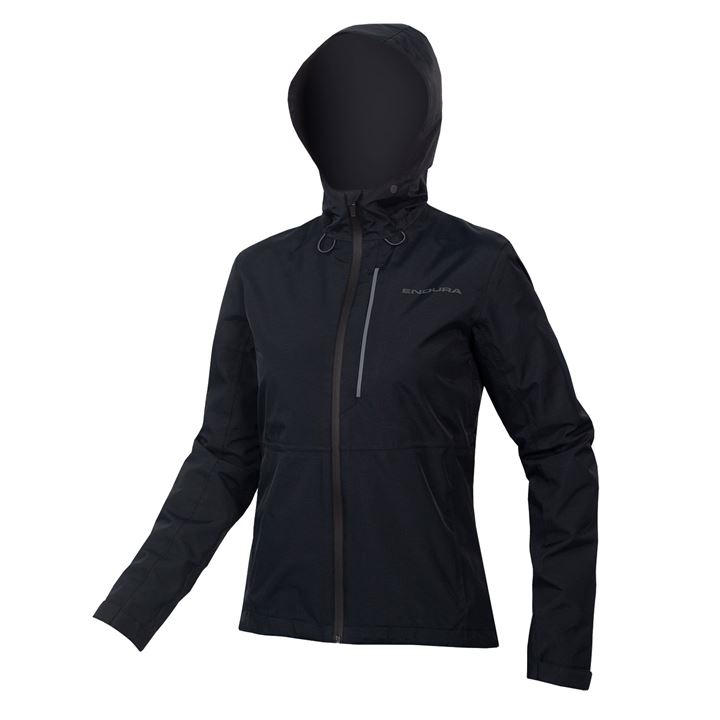 Endura Women's Black Hummvee Waterproof Hooded Long Sleeve Performance Cycling Jacket in Size 12, Sports Direct