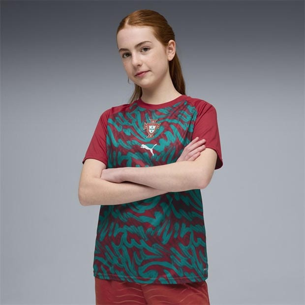 Red/Green - Puma - Kids Portugal Warm-Up Shirt World Cup 2026