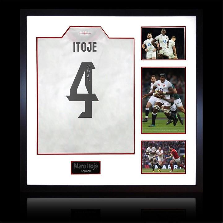 The Fan Cave Maro Itoje Signed England 2025 Shirt Elite Frame - Image 3