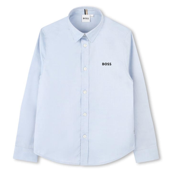 Boss Boys Blue Kids' Long Sleeve Plain Shirt, Sports Direct