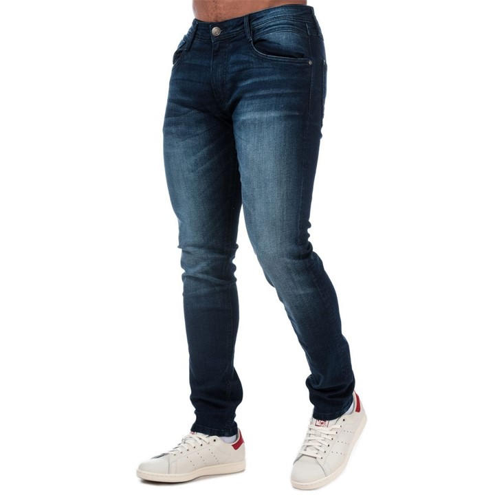 Duck And Cover Men's Blue Maylead Slim-Fit Jeans