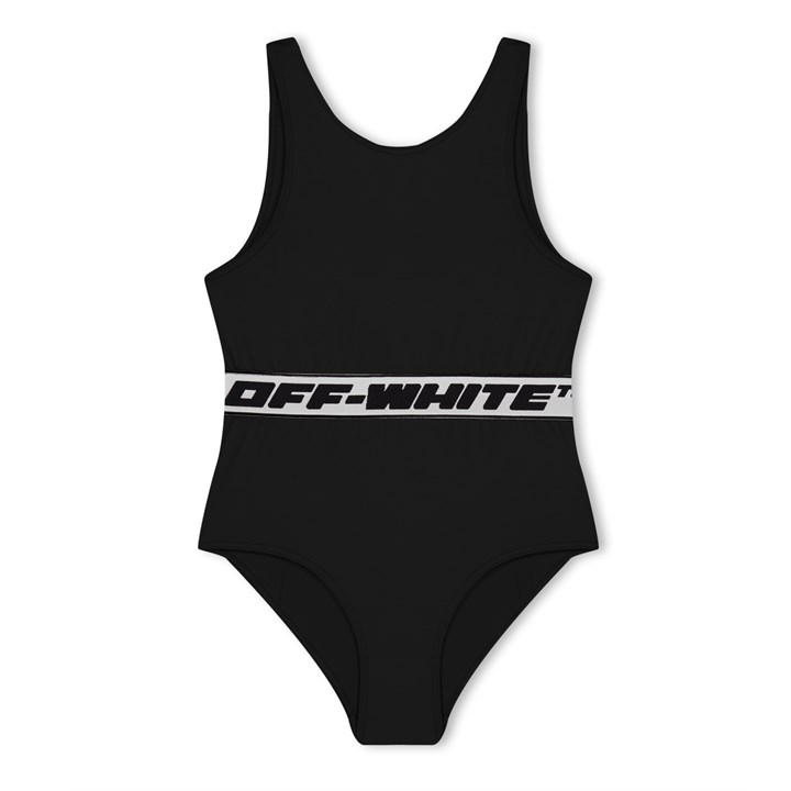 Off White Girls Black Kids Logo Swimsuit in Size 3 - 4 Years, Sports Direct