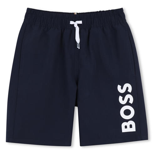 Boss - Kids' HUGO Logo Lightweight Swim Shorts