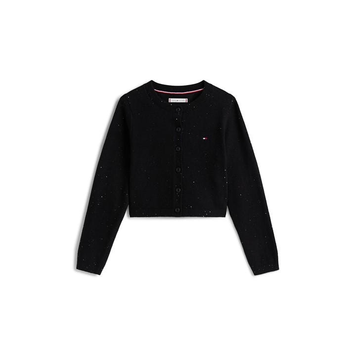 Tommy Hilfiger Girls Black Kids' Rib Cardigan in Size 14 - 16 Years, Sports Direct