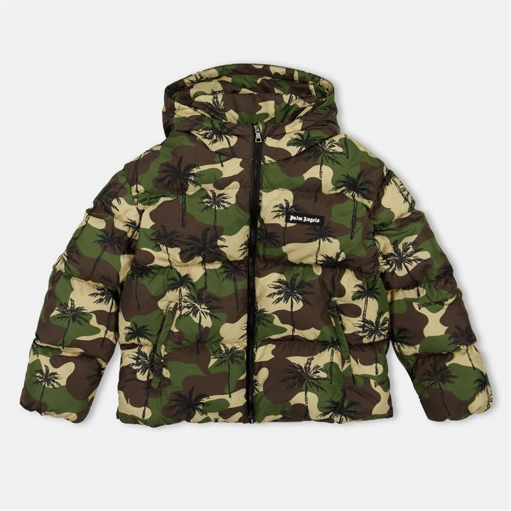Palm Angels  Kids Green ' Logo Cropped Insulated Short Puffer Jacket in Size 9 - 10 Years, Sports Direct