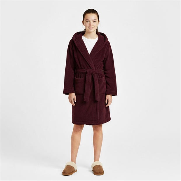Burgundy XIH - Tommy Hilfiger - Kids' Sherpa Dressing Gown