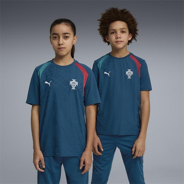 Green/Silver - Puma - Kids Portugal Training Shirt World Cup 2026