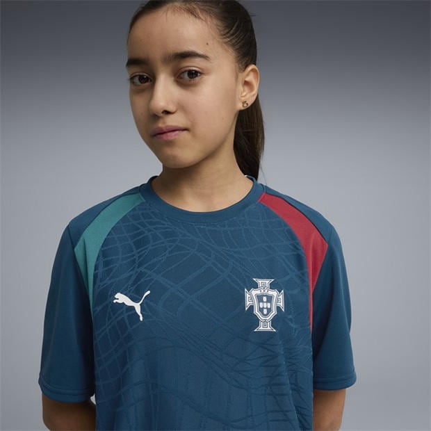 Green/Silver - Puma - Kids Portugal Training Shirt World Cup 2026