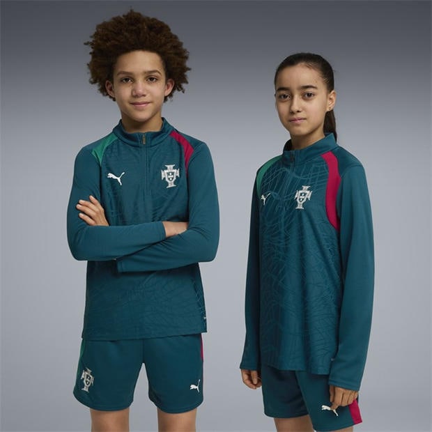 Green/Silver - Puma - Kids Portugal Drill Top World Cup 2026