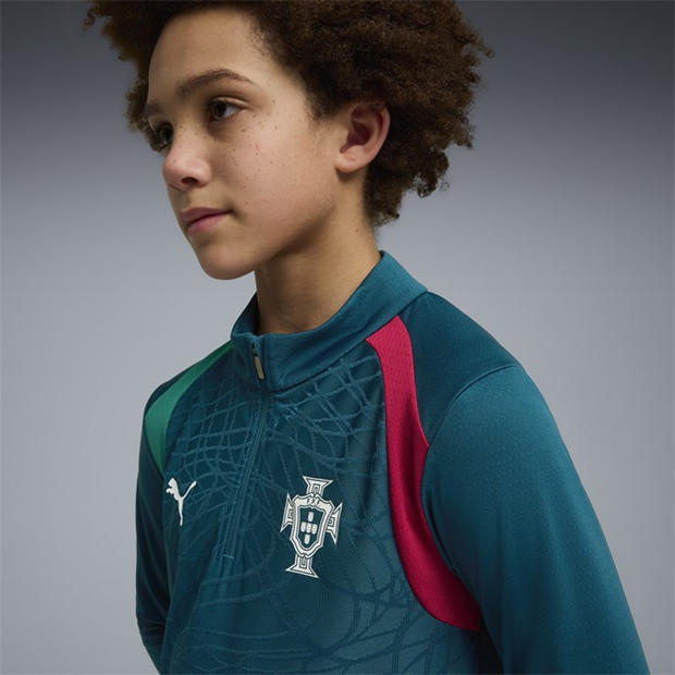 Green/Silver - Puma - Kids Portugal Drill Top World Cup 2026