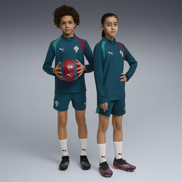 Green/Silver - Puma - Kids Portugal Drill Top World Cup 2026