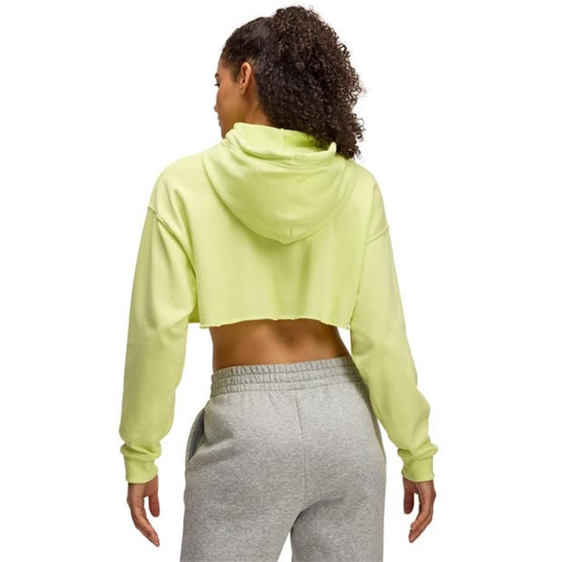 Yellow - Under Armour - Icon Terry Cropped Hoody