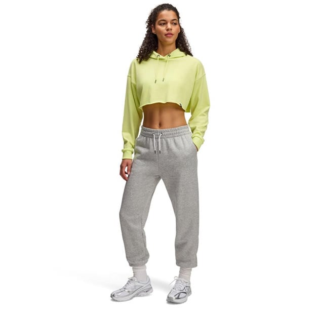 Yellow - Under Armour - Icon Terry Cropped Hoody