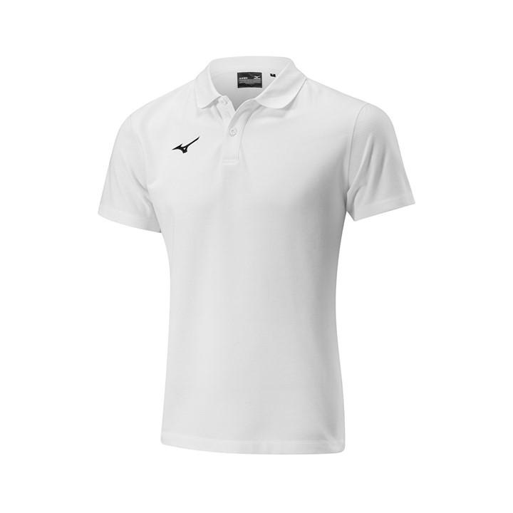Mizuno  Kids White ' Short-Sleeve Performance Polo Shirt in Size 5 - 6 Years, Sports Direct