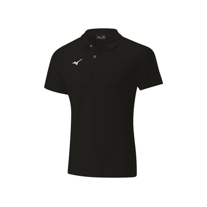 Mizuno  Kids Black ' Short-Sleeve Performance Polo Shirt in Size 5 - 6 Years, Sports Direct