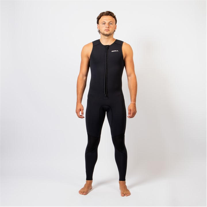 Gul  Black Mens Response 3Mm Flatlock Natur Longjohn Wetsuit in Size M, Sports Direct