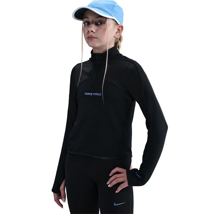 Nike Girls Black L Sleeve Top Jn54 in Size 6, Sports Direct