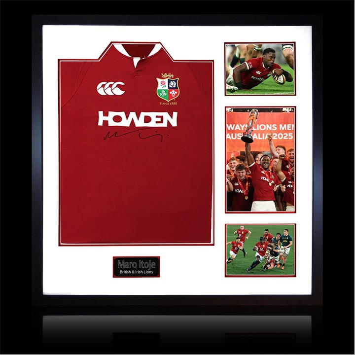 The Fan Cave Red Maro Itoje Signed British & Irish Lions 2025 Shirt in Size 820mm x 82, Sports Direct