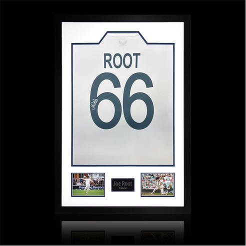 The Fan Cave - Joe Root Signed England Test Shirt Premium Frame