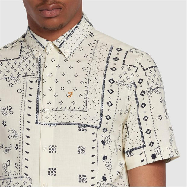 Светло бежово - Farah - Marcus Print Shirt