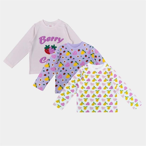 Плодове - Star - Kids'  3 Pack Cotton Long Sleeve Pyjama Set