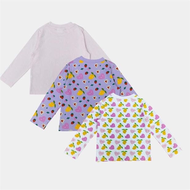 Плодове - Star - Kids'  3 Pack Cotton Long Sleeve Pyjama Set