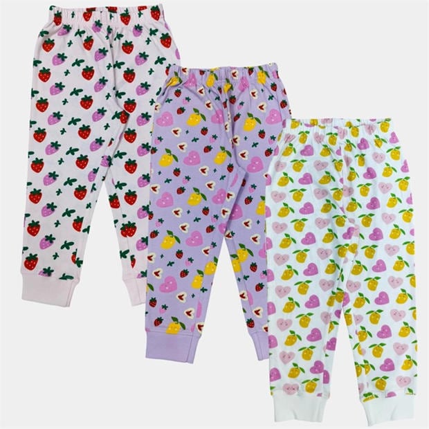 Плодове - Star - Kids'  3 Pack Cotton Long Sleeve Pyjama Set