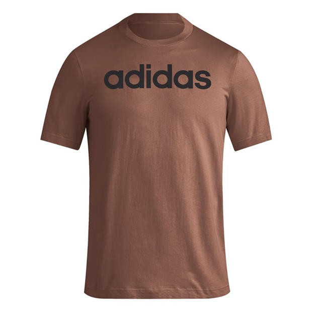 Brown - adidas - Essentials Linear Embroidered Logo T-Shirt