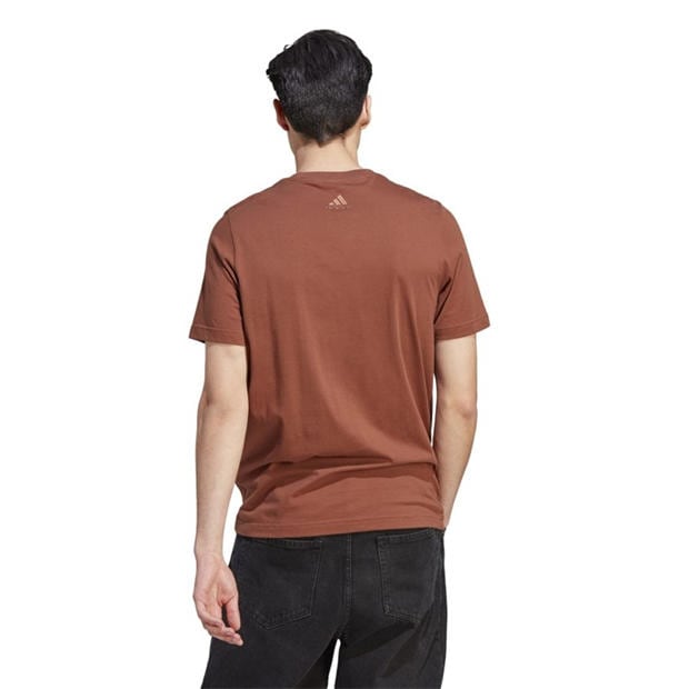 Brown - adidas - Essentials Linear Embroidered Logo T-Shirt