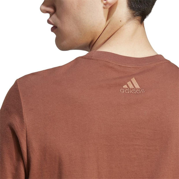 Brown - adidas - Essentials Linear Embroidered Logo T-Shirt
