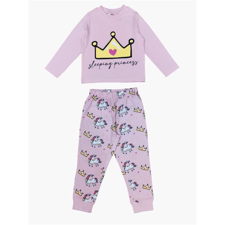 Star Girls Pink Kids' Cotton Long Sleeve Pyjama Sets in Size 5 - 6 Years, Sports Direct