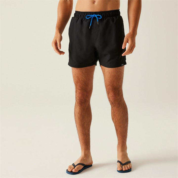 Regatta Men's Blk/Sonicbl Mawson Iii Quick-Drying Swim Shorts in Size 2XL, Sports Direct
