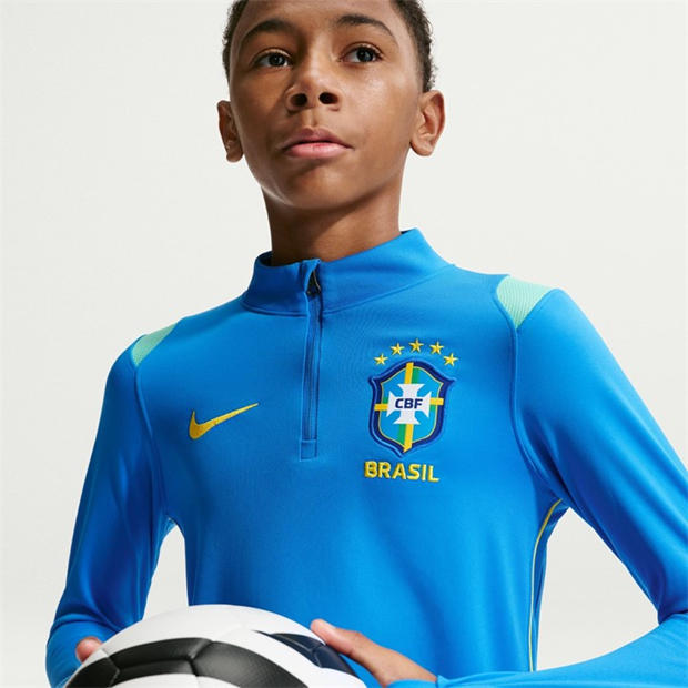Blue/Gold - Nike - Kids' Brazil International Licensed Drill Top