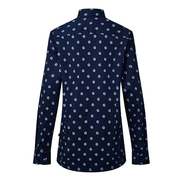 Navy - Ted Baker - KYME Long Sleeve Ditsy Floral Shirt