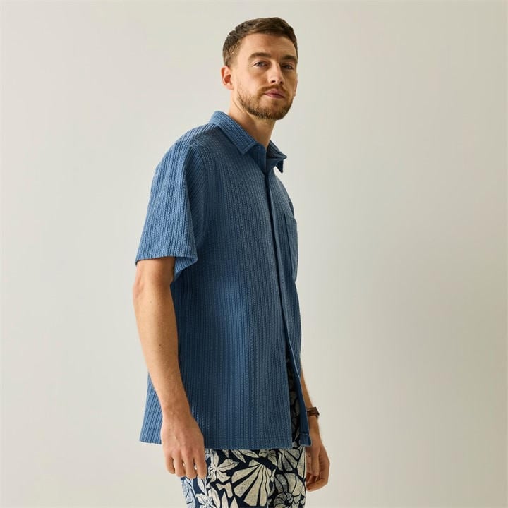 Regatta Men's Camilo Cotton Short-Sleeve Shirt - Slate Blue - M - Image 3