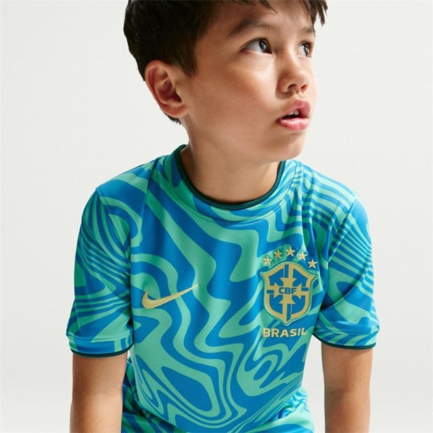 Yellow/Blue - Nike - Kids' Brazil Short Sleeve T-Shirt