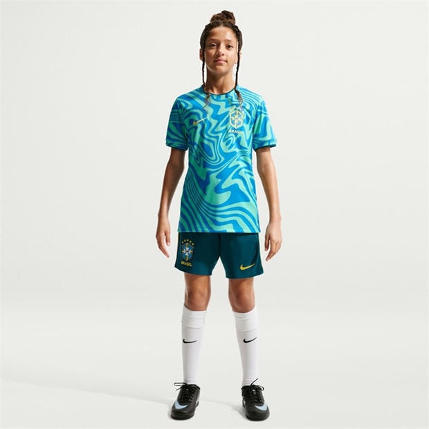 Yellow/Blue - Nike - Kids' Brazil Short Sleeve T-Shirt