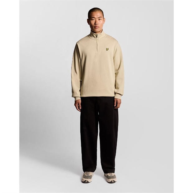 Brown - Lyle and Scott - Loopback Quarter Zip Sweatshirt