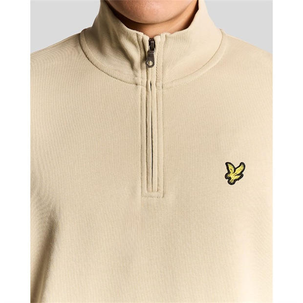 Brown - Lyle and Scott - Loopback Quarter Zip Sweatshirt