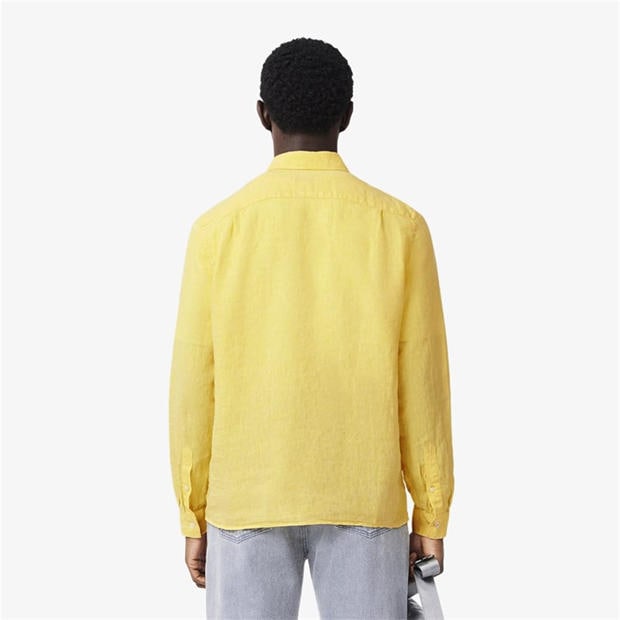 Yellow - Lacoste - Regular-Fit Linen Shirt