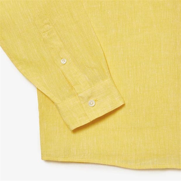Yellow - Lacoste - Regular-Fit Linen Shirt