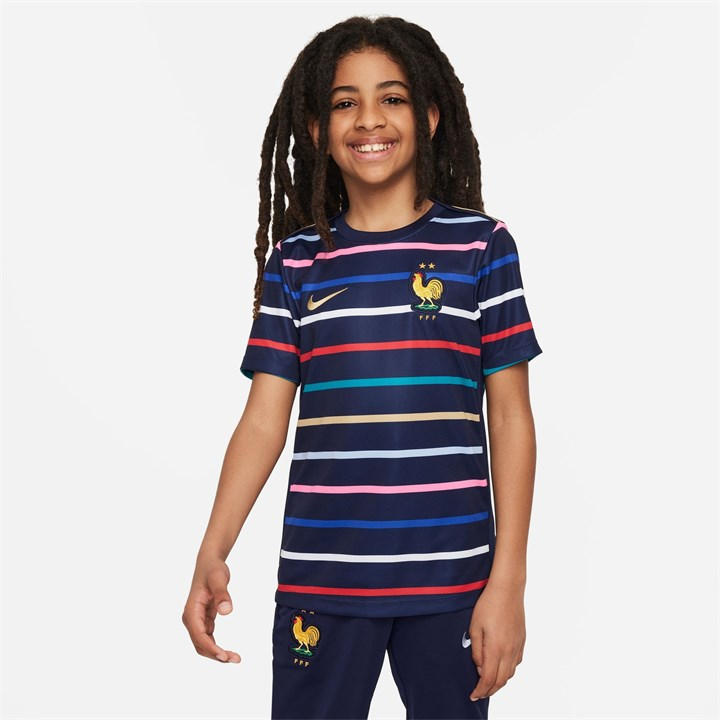 France  Boys   Academy Pro Home Pre-Match Shirt 2024 , Football by Nike in Size 7 - 8 Years, Sports Direct